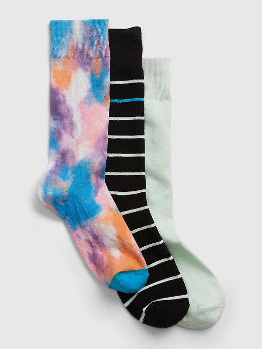 View large product image 1 of 1. Print Crew Socks (3-Pack)