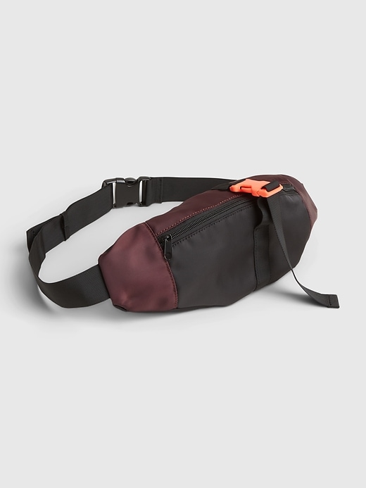1 of 8 showing, with the color red burgundy & black colorblock of product Recycled Belt Bag