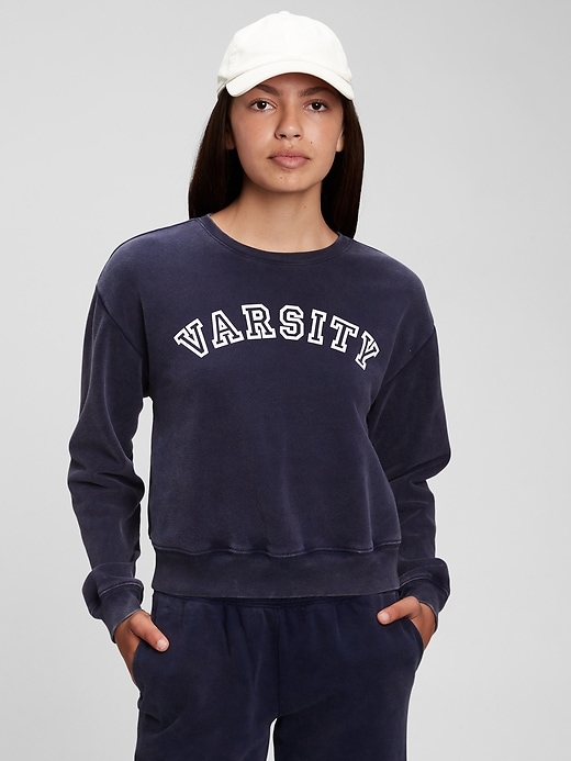 1 of 8 showing, with the color dark night of product Teen Oversized Crewneck Sweatshirt