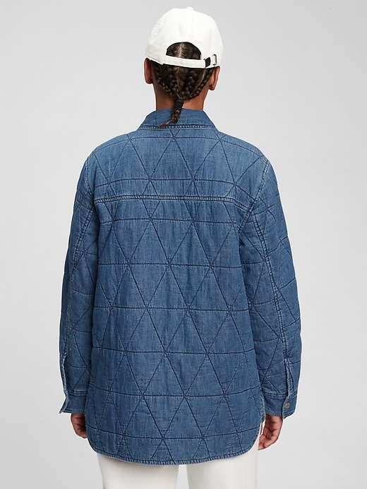 2 of 8 showing, with the color medium indigo of product Quilted Denim Jacket