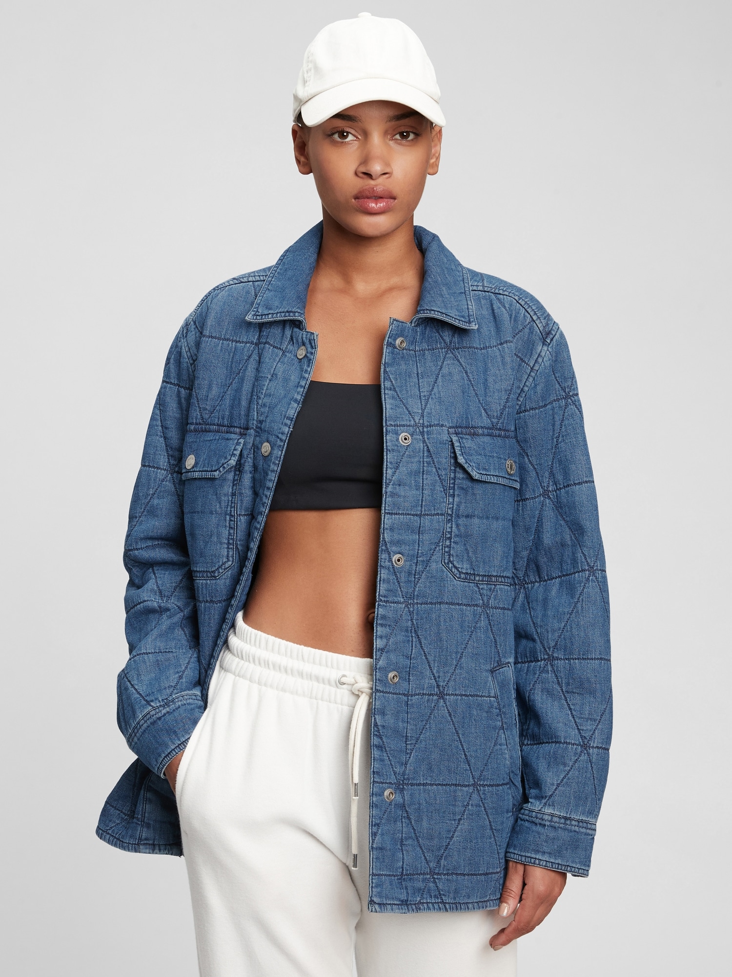 Quilted Denim Jacket Gap