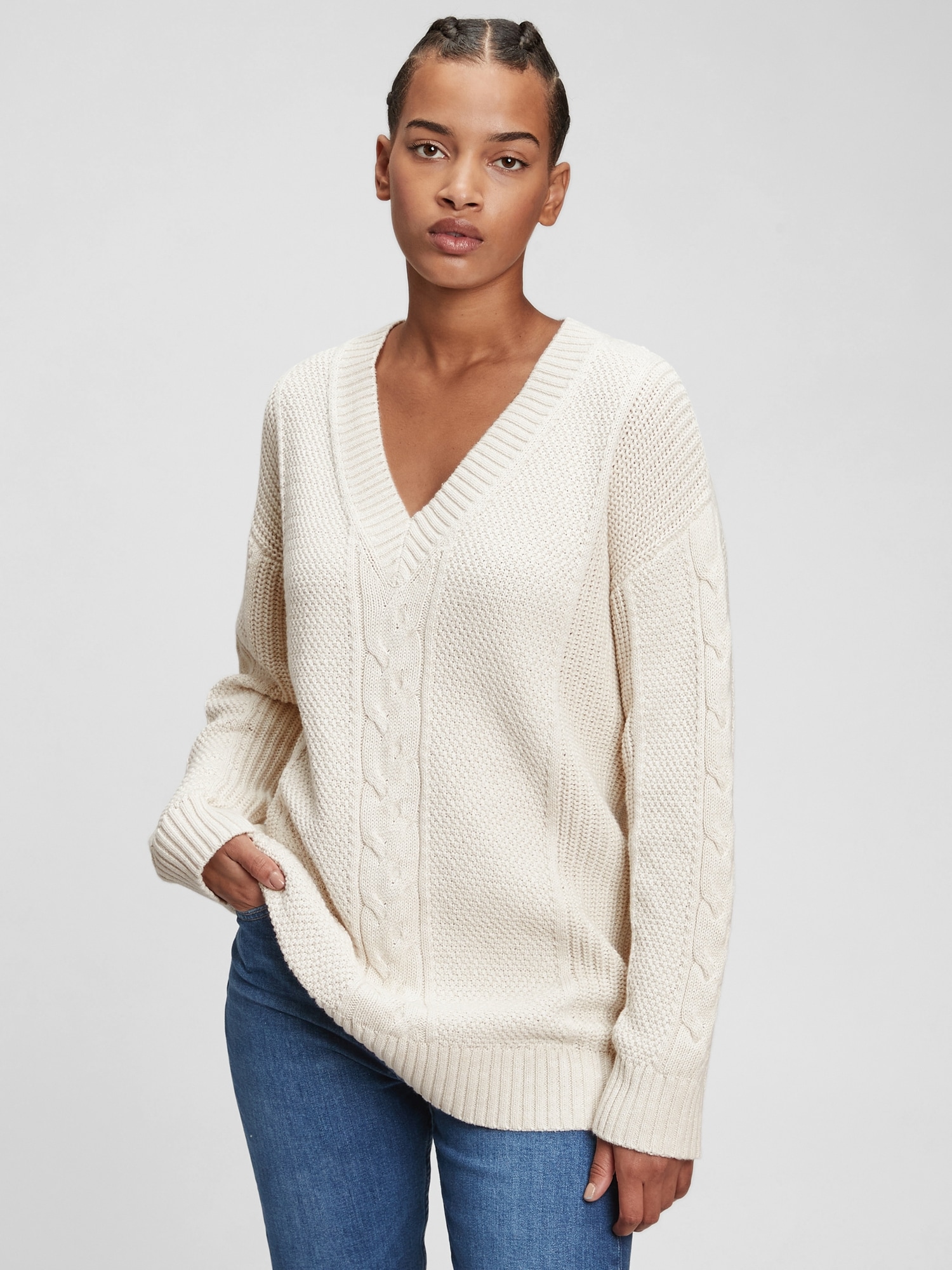 Cable Knit Tunic Sweater Gap