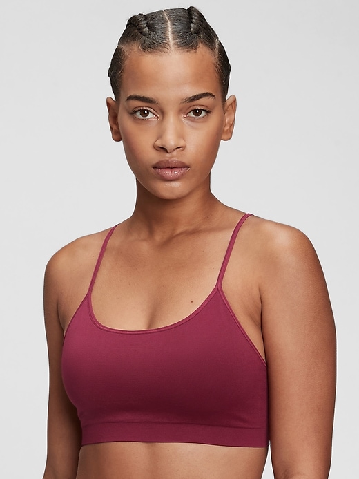 1 of 8 showing, with the color red delicious of product Seamless Racerback Bralette