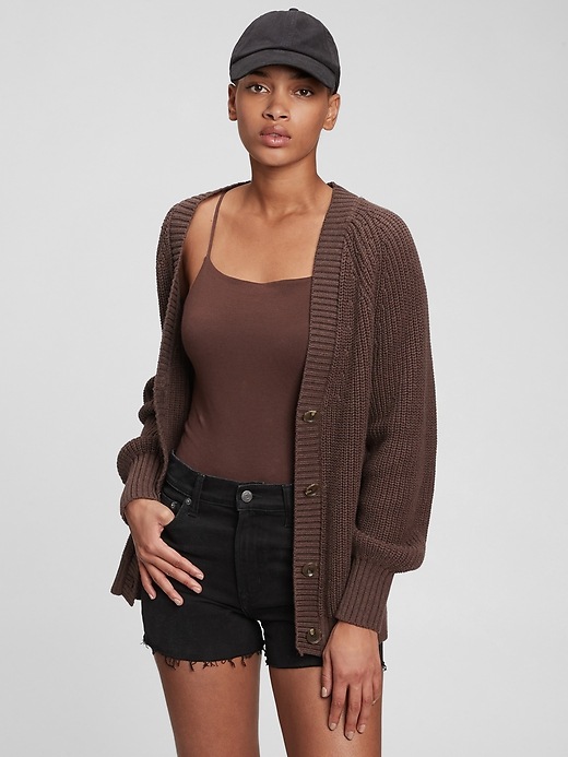 Image number 10 showing, Boyfriend Shaker-Stitch Cotton Cardigan