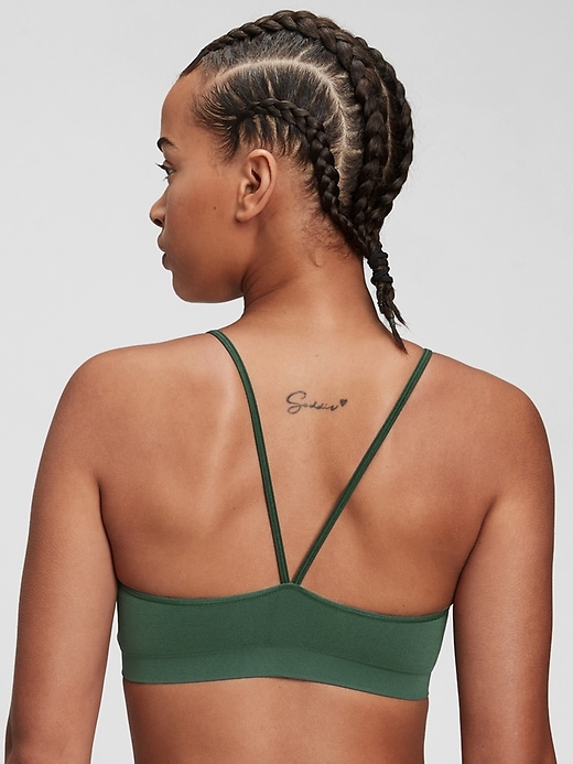 2 of 8 showing, with the color bistro green of product Seamless Racerback Bralette