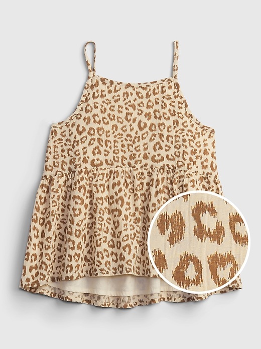 1 of 8 showing, with the color leopard print of product Kids Peplum Top