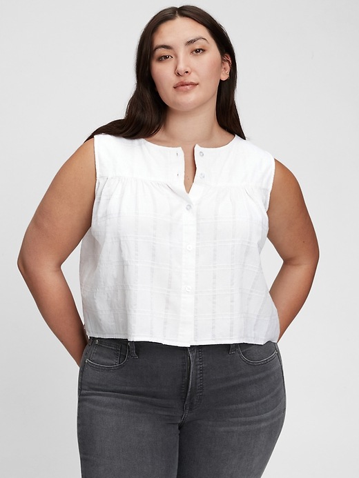 Image number 6 showing, Sleeveless Button-Front Top