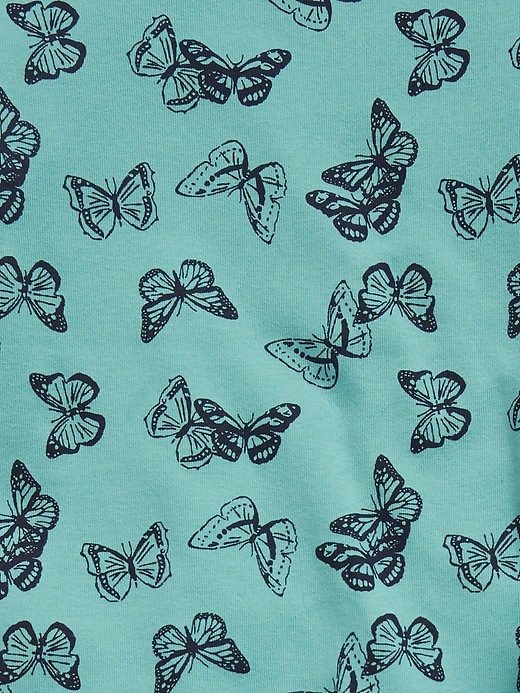 Image number 2 showing, Kids 100% Organic Cotton Butterfly Graphic PJ Set