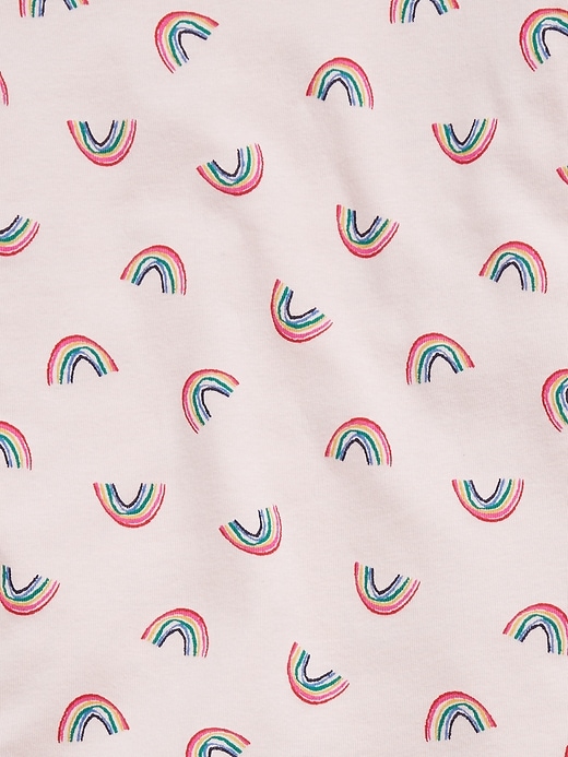 2 of 8 showing, with the color cherry blossom of product Kids 100% Organic Cotton Rainbow Graphic PJ Set