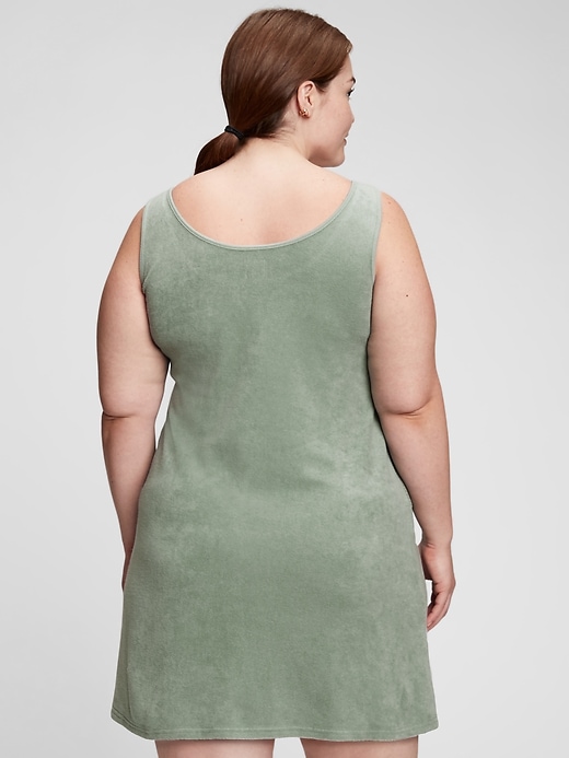 2 of 8 showing, with the color sage green of product Terry Swing Dress