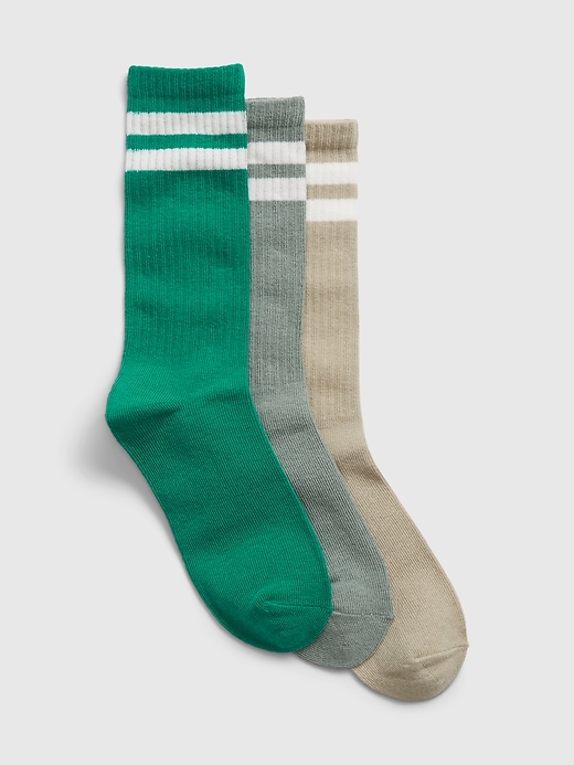 1 of 8 showing, with the color green of product Kids Organic Cotton Crew Socks (3-Pack)