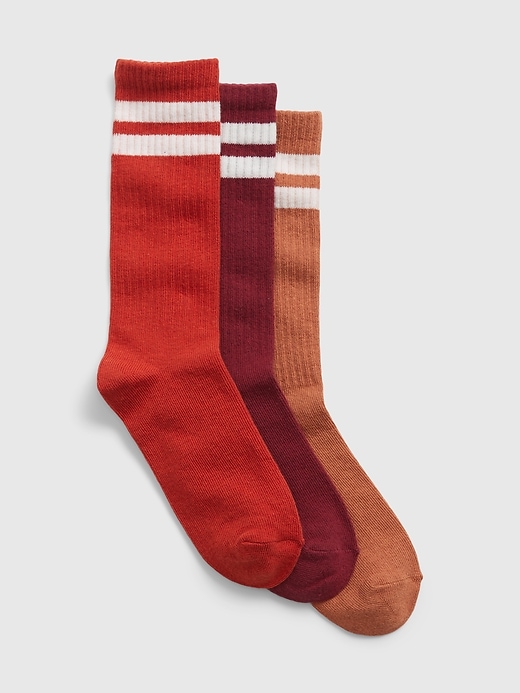 View large product image 1 of 1. Kids Organic Cotton Crew Socks (3-Pack)