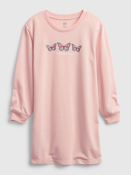 1 of 8 showing, with the color pink dust of product Kids 100% Recycled Butterfly Nightgown