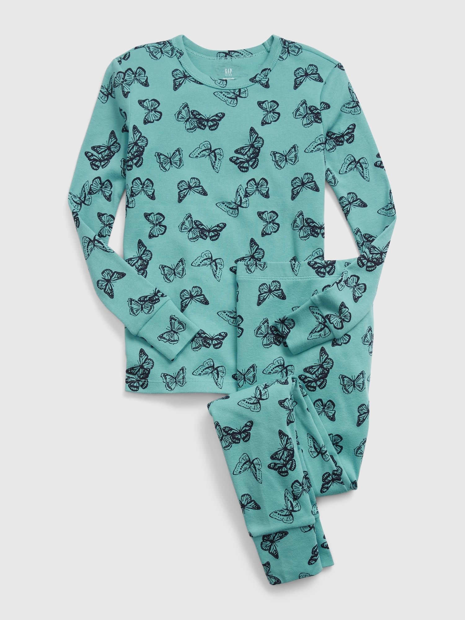 Kids 100% Organic Cotton Butterfly Graphic PJ Set | Gap