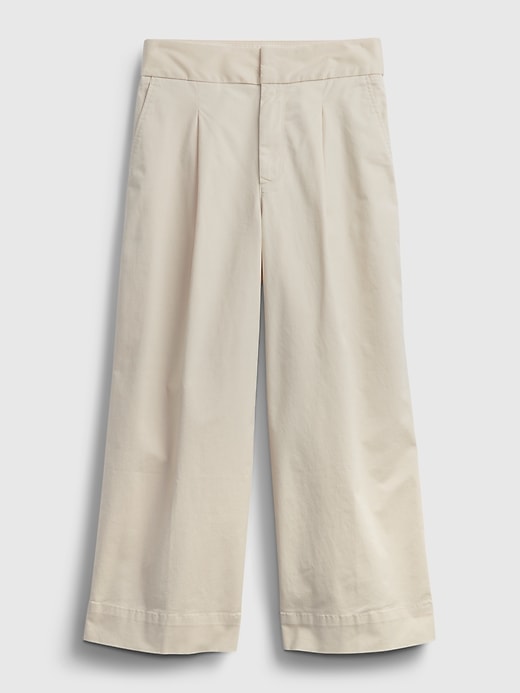 High Rise Wide-Leg Khaki Pants with 