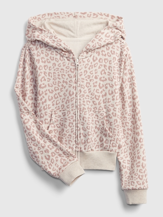 1 of 8 showing, with the color leopard print of product Kids Cropped Hoodie