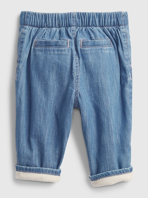 Image number 2 showing, Baby Lined Pull-On Bubble Jeans