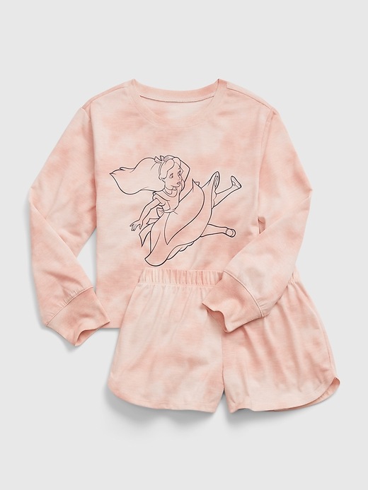 1 of 8 showing, with the color dull rose of product GapKids &#124 Disney 100% Recycled PJ Set
