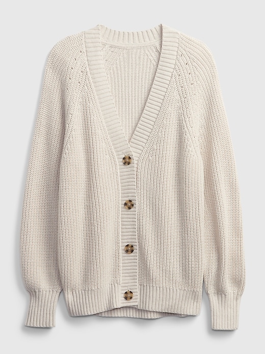 Image number 8 showing, Boyfriend Shaker-Stitch Cotton Cardigan