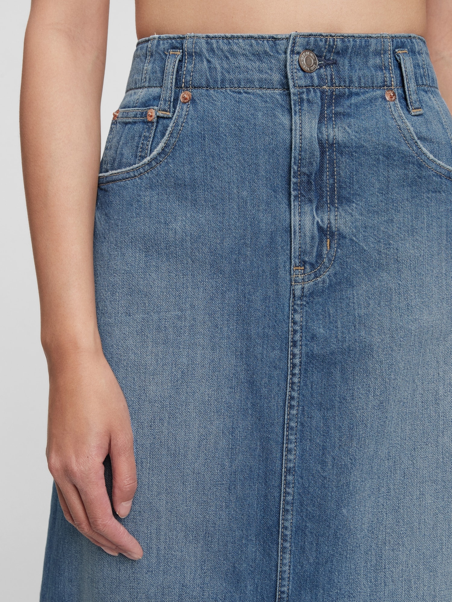 Denim Midi Skirt Gap