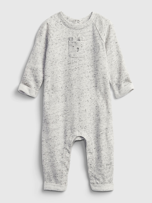 1 of 8 showing, with the color grey heather of product Baby Bear One-Piece