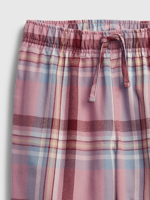 2 of 8 showing, with the color pink plaid of product Kids Recycled Flannel PJ Pants