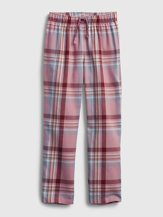 1 of 8 showing, with the color pink plaid of product Kids Recycled Flannel PJ Pants