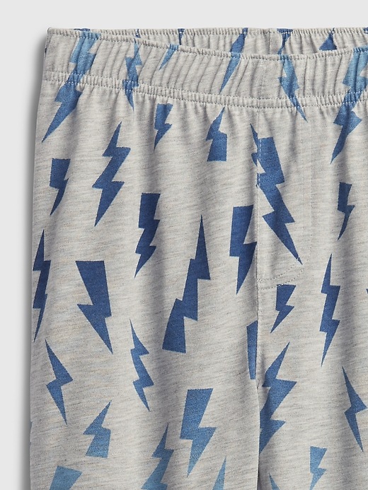 2 of 8 showing, with the color light heather gray of product Kids 100% Recycled Graphic Print PJ Joggers