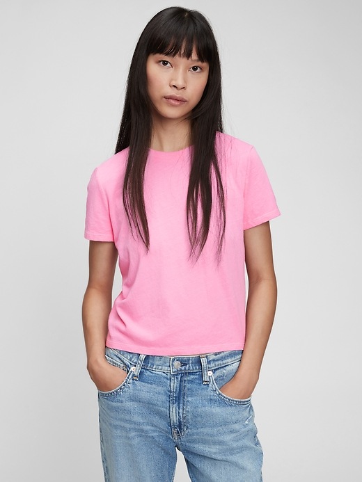 1 of 8 showing, with the color light pink of product Shrunken T-Shirt
