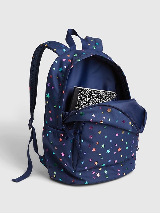 Image number 3 showing, Kids Recycled Star Print Senior Backpack