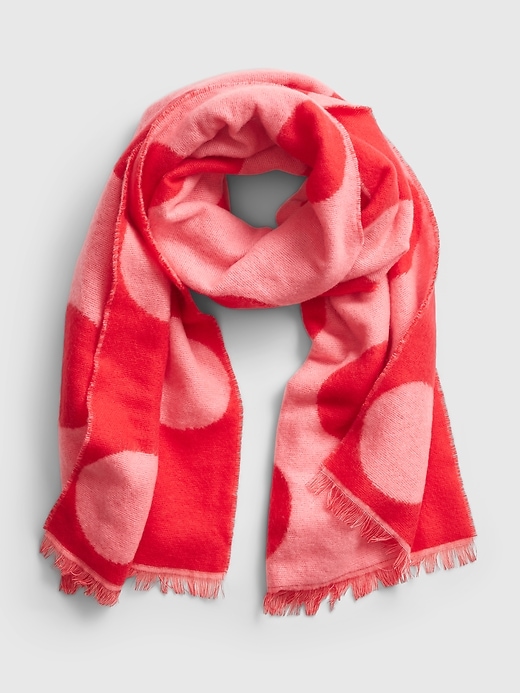 1 of 8 showing, with the color pink dots of product Brushed Scarf