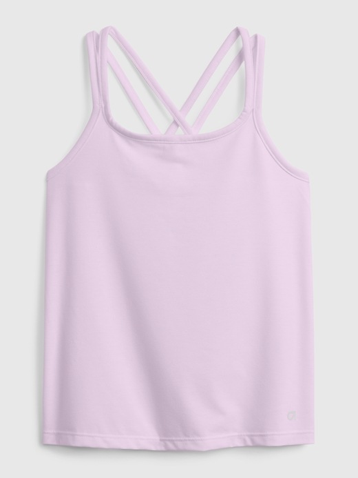 1 of 8 showing, with the color lilac of product GapFit Kids Strappy Tank Top