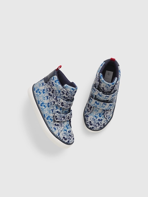 View large product image 1 of 1. babyGap &#124 Disney Mickey Mouse Print High-Top Sneakers