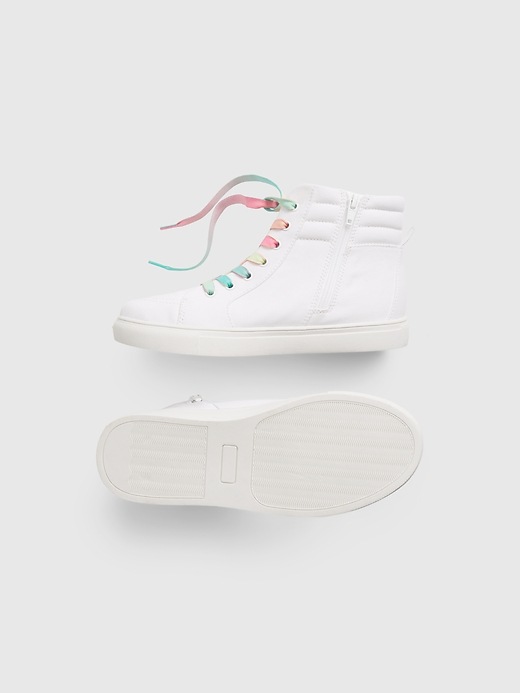 2 of 8 showing, with the color optic white of product Kids High-Top Sneakers