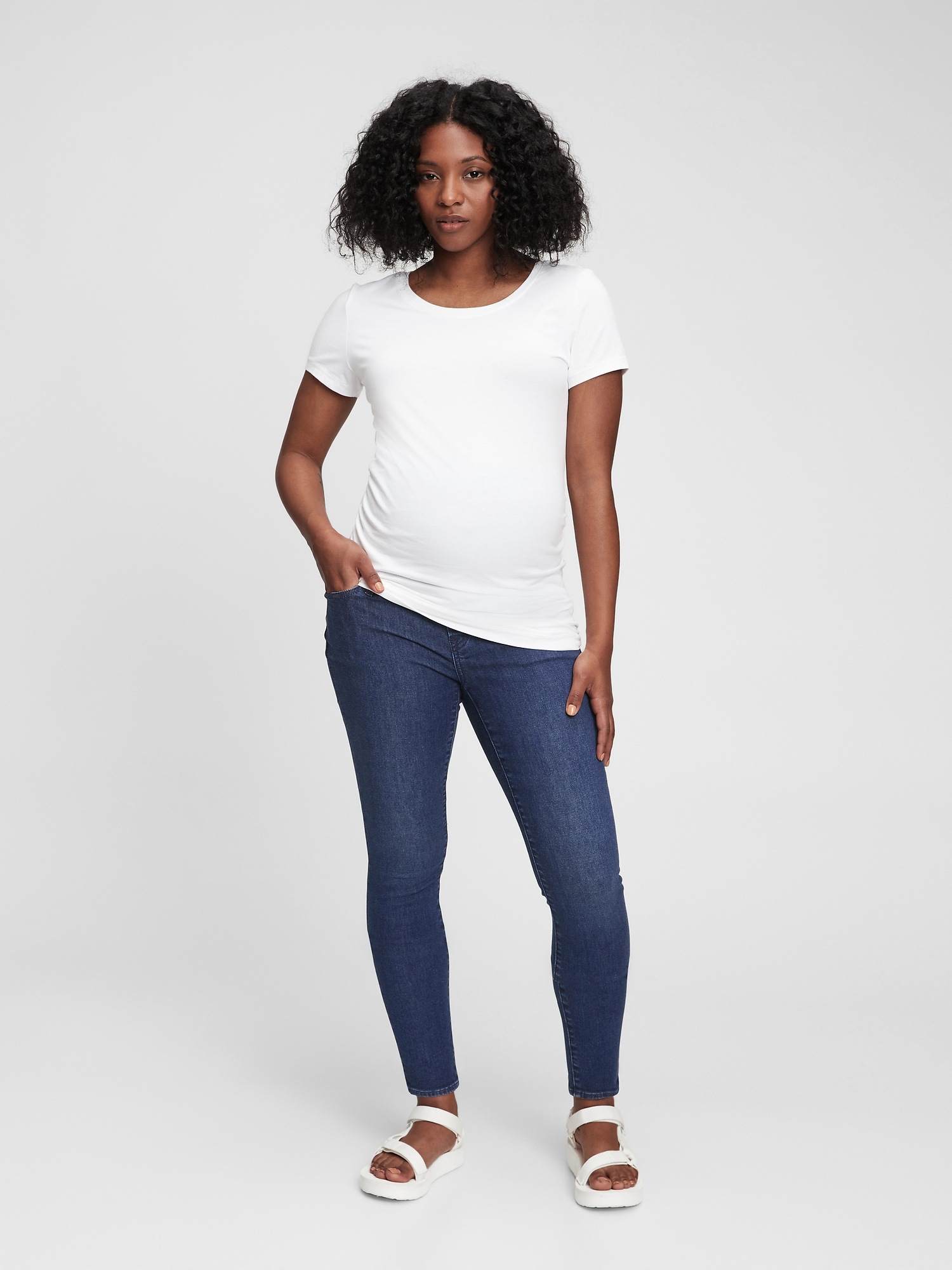 Maternity True Waistband Full Panel Skinny Jeans with Washwell™ Gap