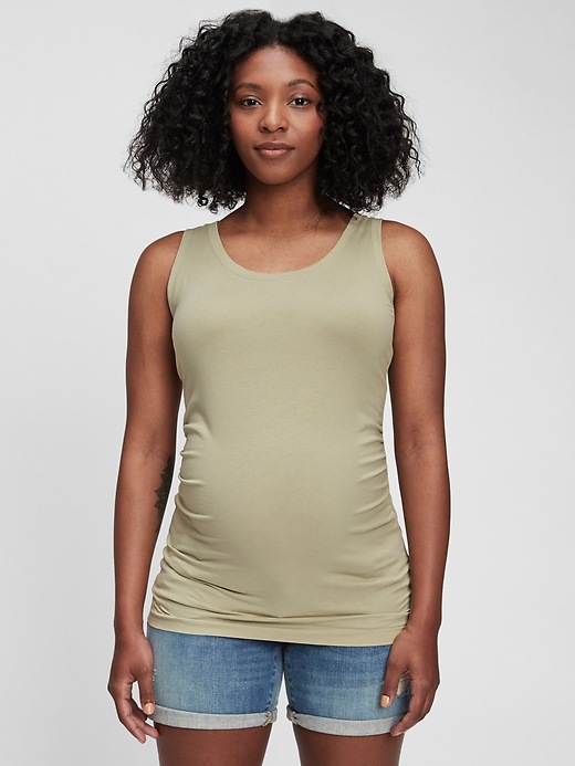 1 of 8 showing, with the color sage of product Maternity Pure Body Tank Top