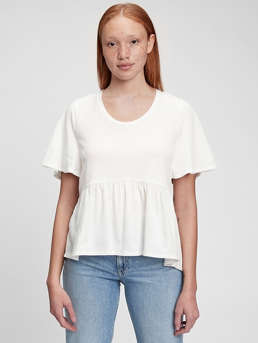 1 of 8 showing, with the color white of product Organic Cotton Vintage Top