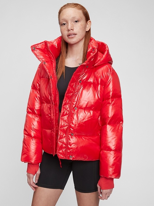 View large product image 1 of 1. 100% Recycled Polyester Relaxed Heavyweight Cropped Puffer Jacket