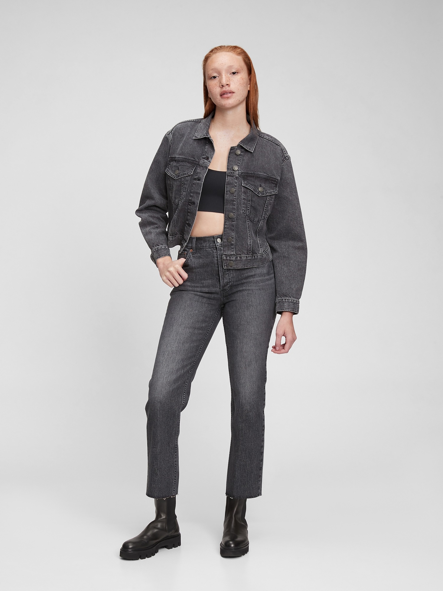 Gap High Rise Cheeky Straight Jeans with Washwell