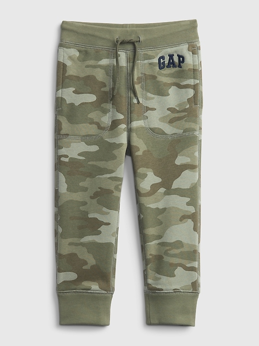 1 of 8 showing, with the color green camo of product Toddler Camo Print Gap Logo Pull-On Joggers