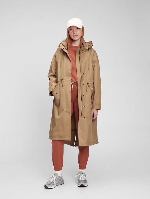 1 of 8 showing, with the color BRANNAN BROWN of product Longline Oversized Parka