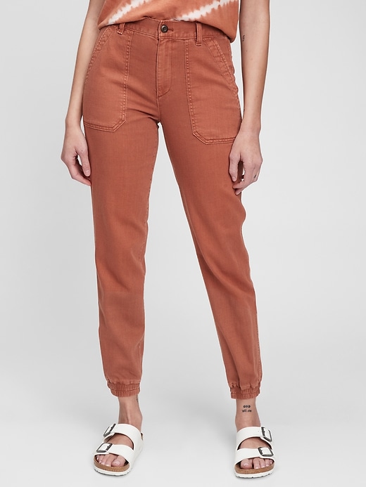 1 of 8 showing, with the color saddle brown of product Organic Cotton Joggers