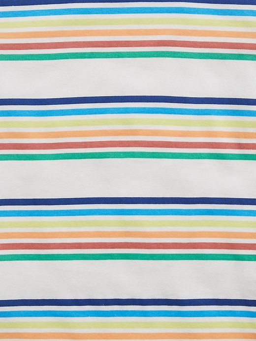 2 of 8 showing, with the color new off white of product Kids 100% Organic Cotton Rainbow Stripe PJ Set