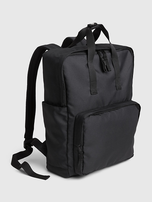 1 of 8 showing, with the color black of product Kids Recycled Senior Square Backpack