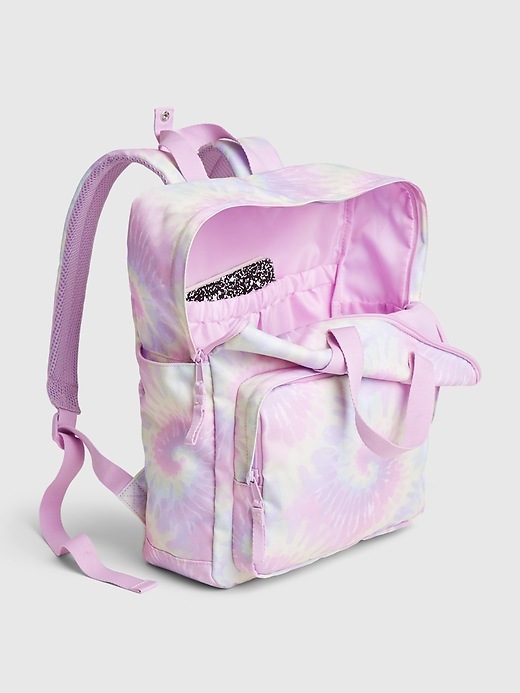 Image number 3 showing, Kids Recycled Tie-Dye Print Senior Backpack
