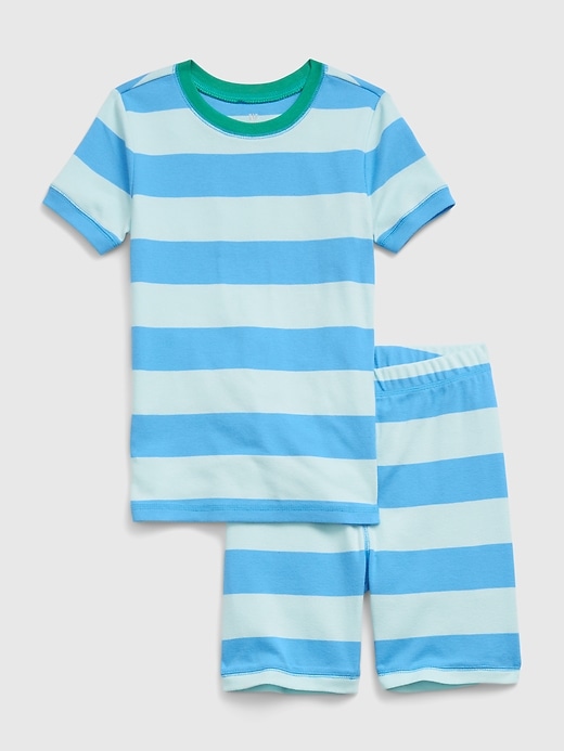 1 of 8 showing, with the color delta blue of product Kids Stripe PJ Set