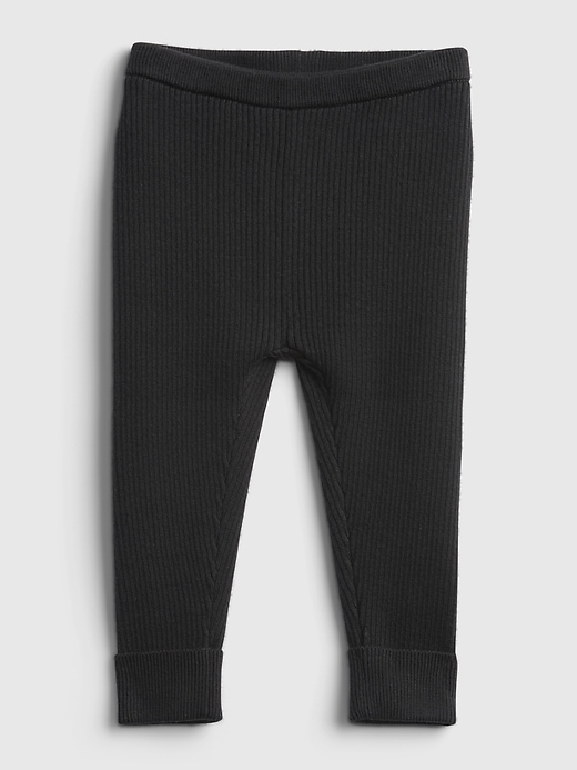 1 of 8 showing, with the color black of product Baby Rib Sweater Leggings