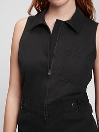 View large product image 3 of 4. Sleeveless Zipper-Front Jumpsuit