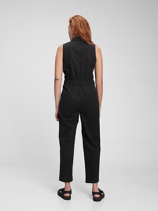 View large product image 2 of 4. Sleeveless Zipper-Front Jumpsuit