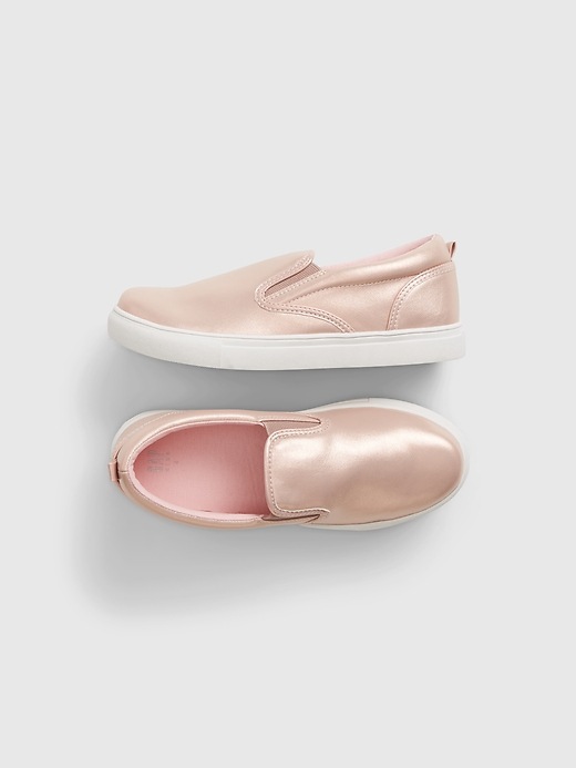 1 of 8 showing, with the color ROSE GOLD of product Kids Shine Slip-On Shoes